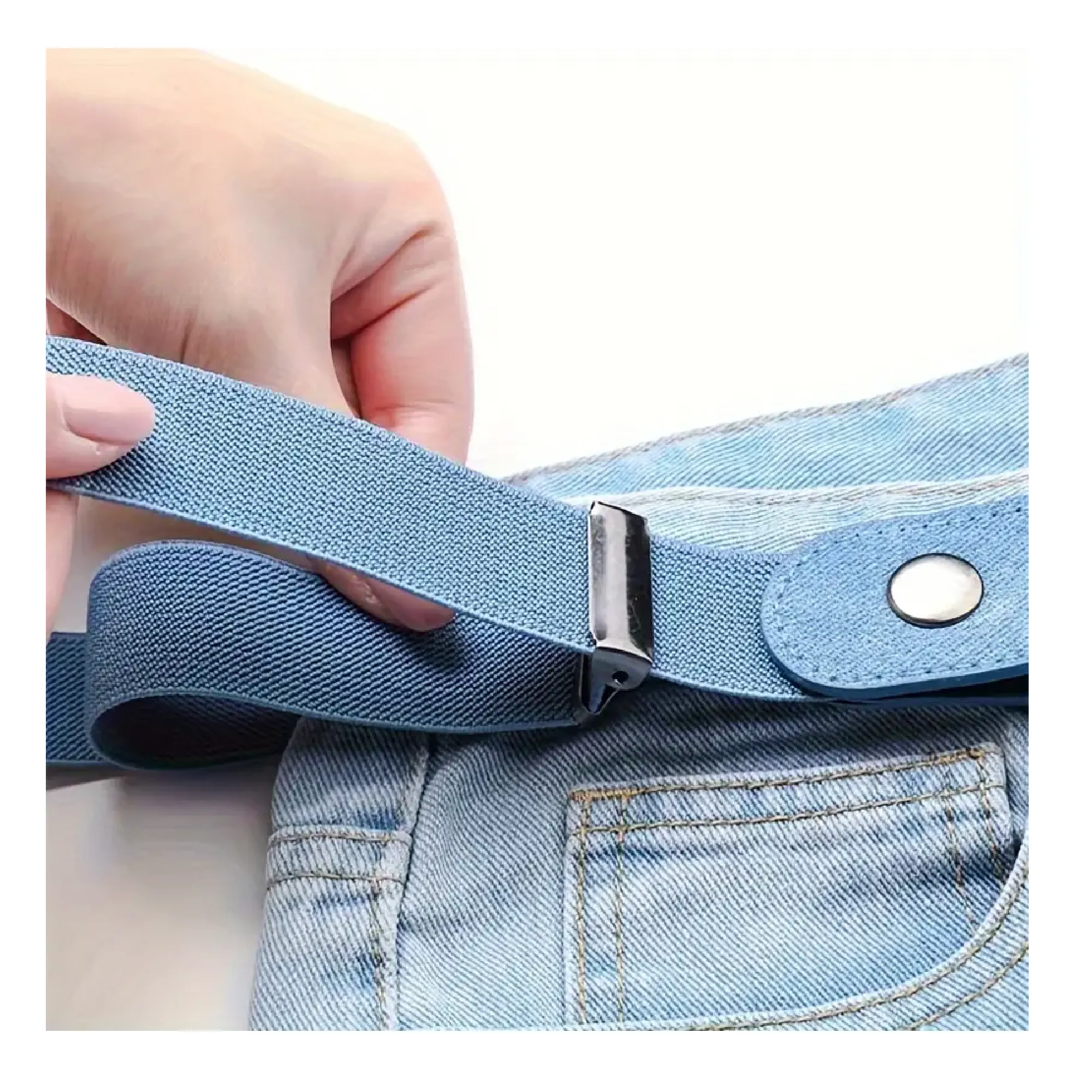 Adjustable Buckle Free Belt Stretch Belt Invisible Lazy Belt Buckleless Elastic Belt For Women