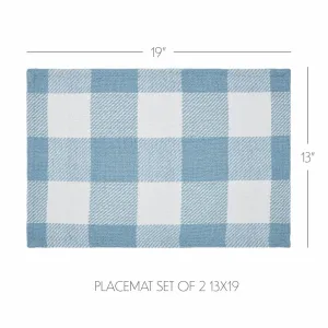 Annie Buffalo Check Blue Placemat Set of 2 13x19