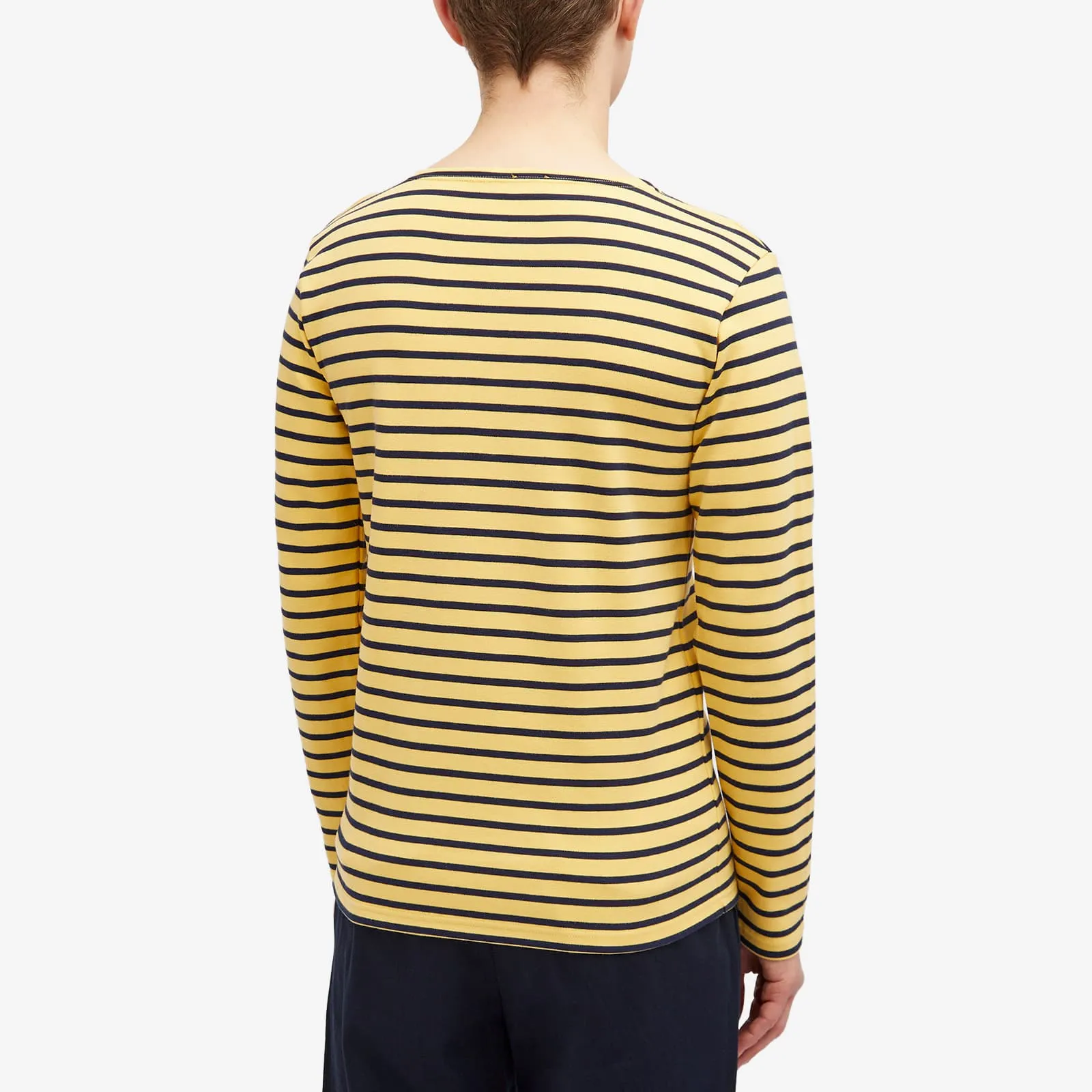 Armor-Lux 2297 Long Sleeve Houat Mariniere T-Shirt, Yellow & Marine Deep