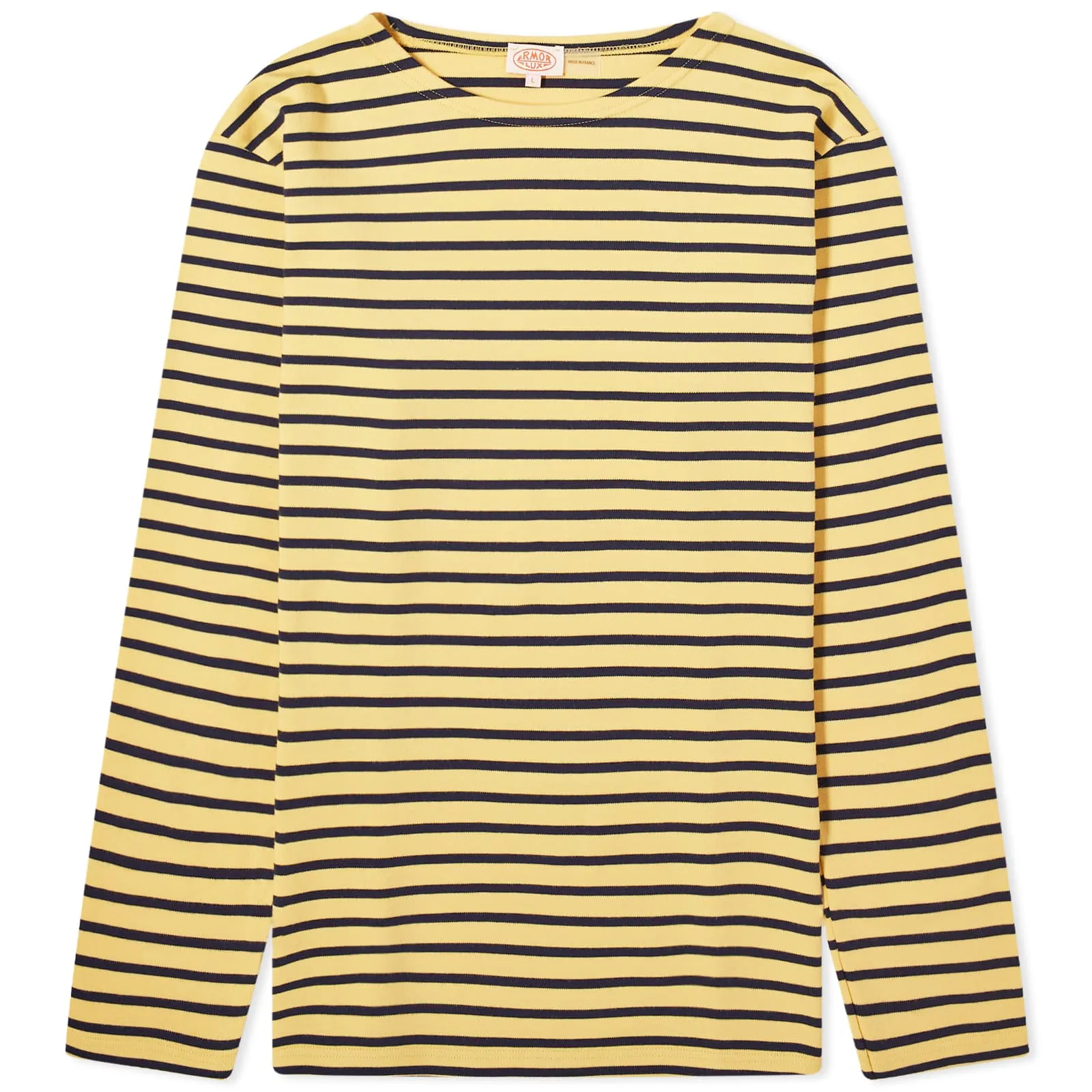 Armor-Lux 2297 Long Sleeve Houat Mariniere T-Shirt, Yellow & Marine Deep