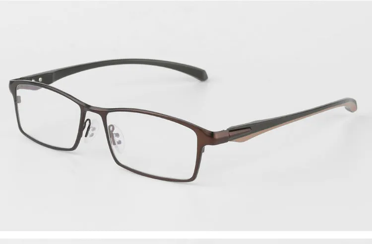 Bclear Men Titanium Alloy Eyeglasses Flexible Temples Legs Ip Electroplating Alloy Material Full Rim And Half Rim