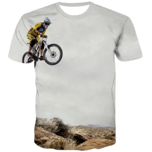 Bicycle T-shirt Men Metal T shirts Funny City T-shirts 3d Psychedelic Shirt Print