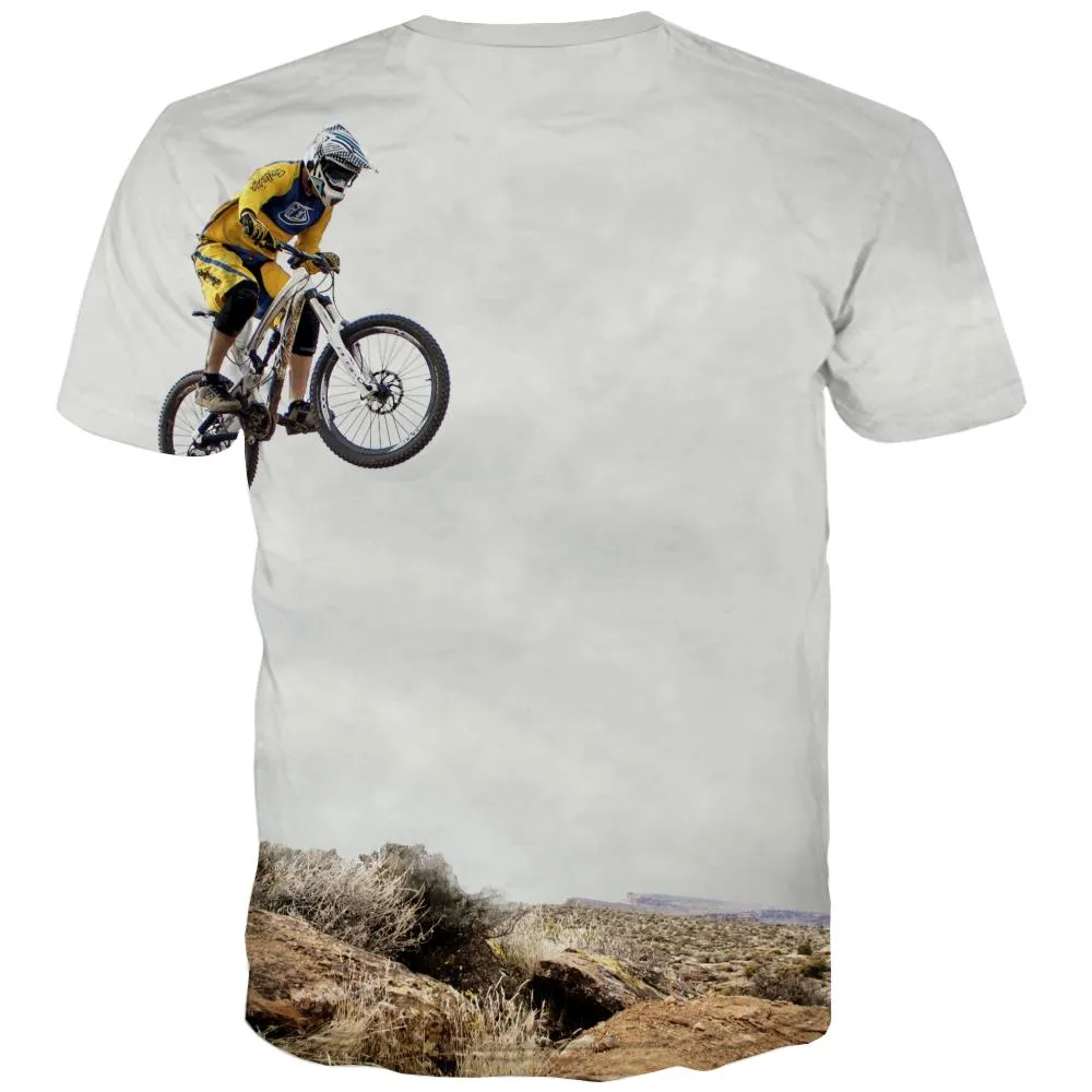 Bicycle T-shirt Men Metal T shirts Funny City T-shirts 3d Psychedelic Shirt Print