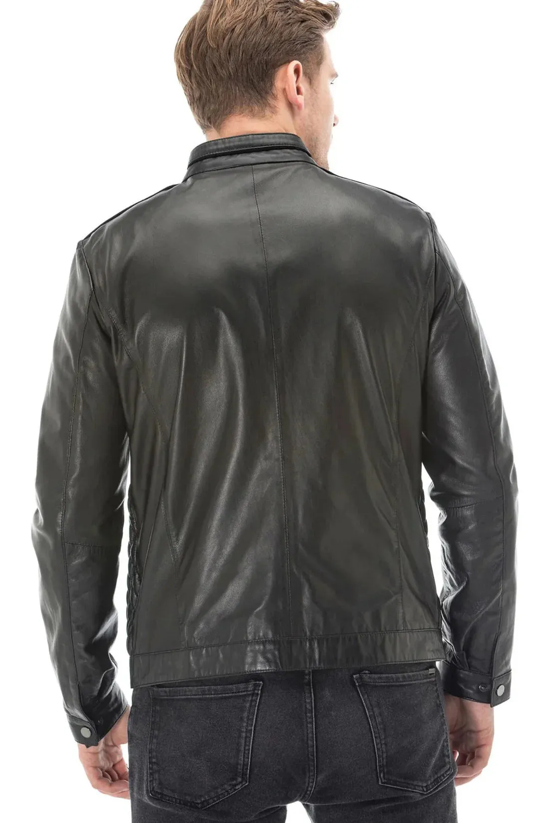 Black Diamond Quilted Leather Jacket