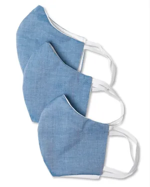 Blue Chambray Face Masks 3-Pack