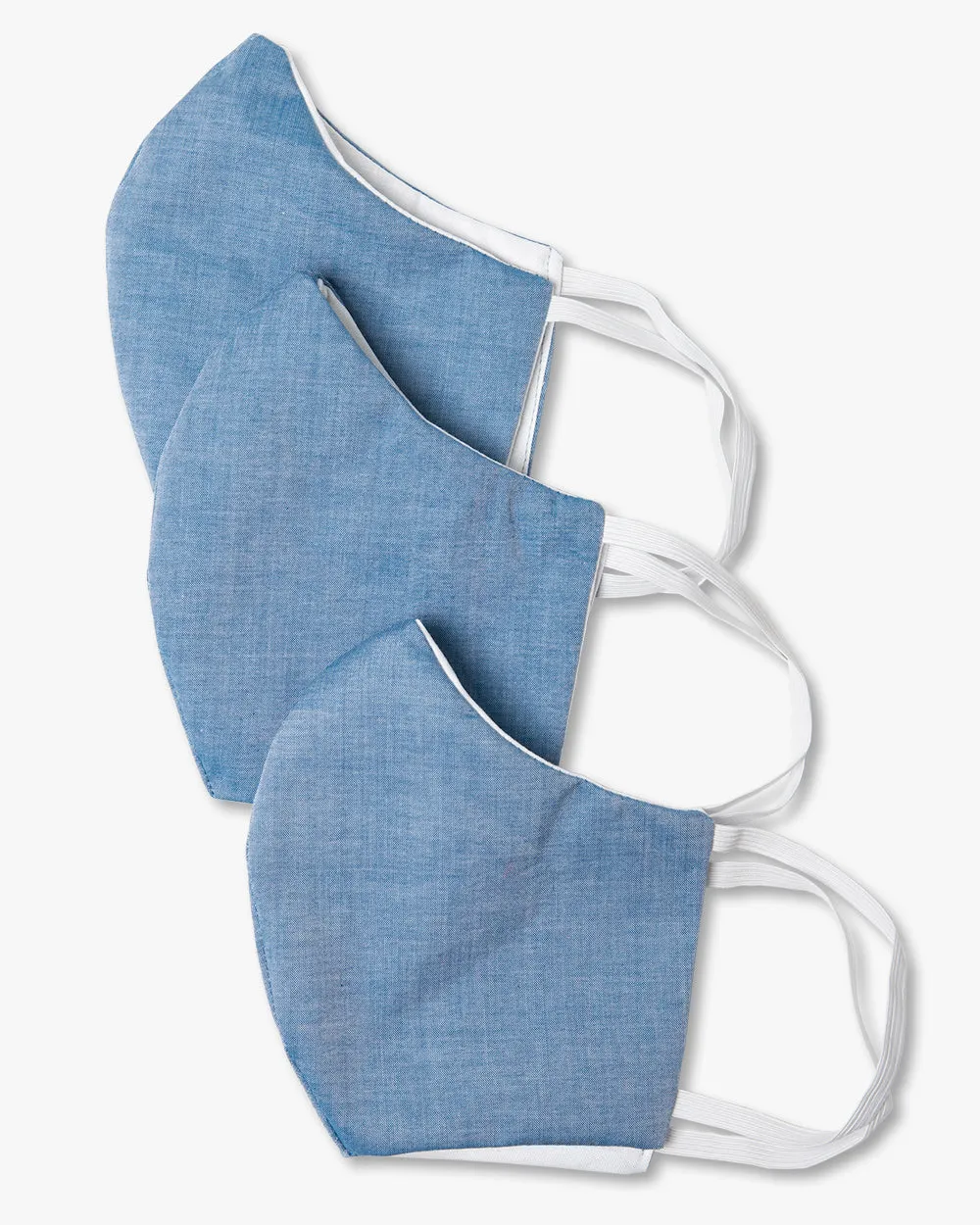 Blue Chambray Face Masks 3-Pack