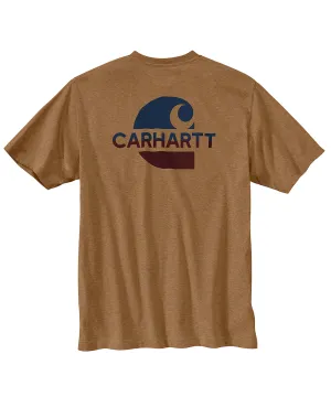 Carhartt Loose Fit "C" Logo Pocket T-shirt - Oiled Walnut Heather