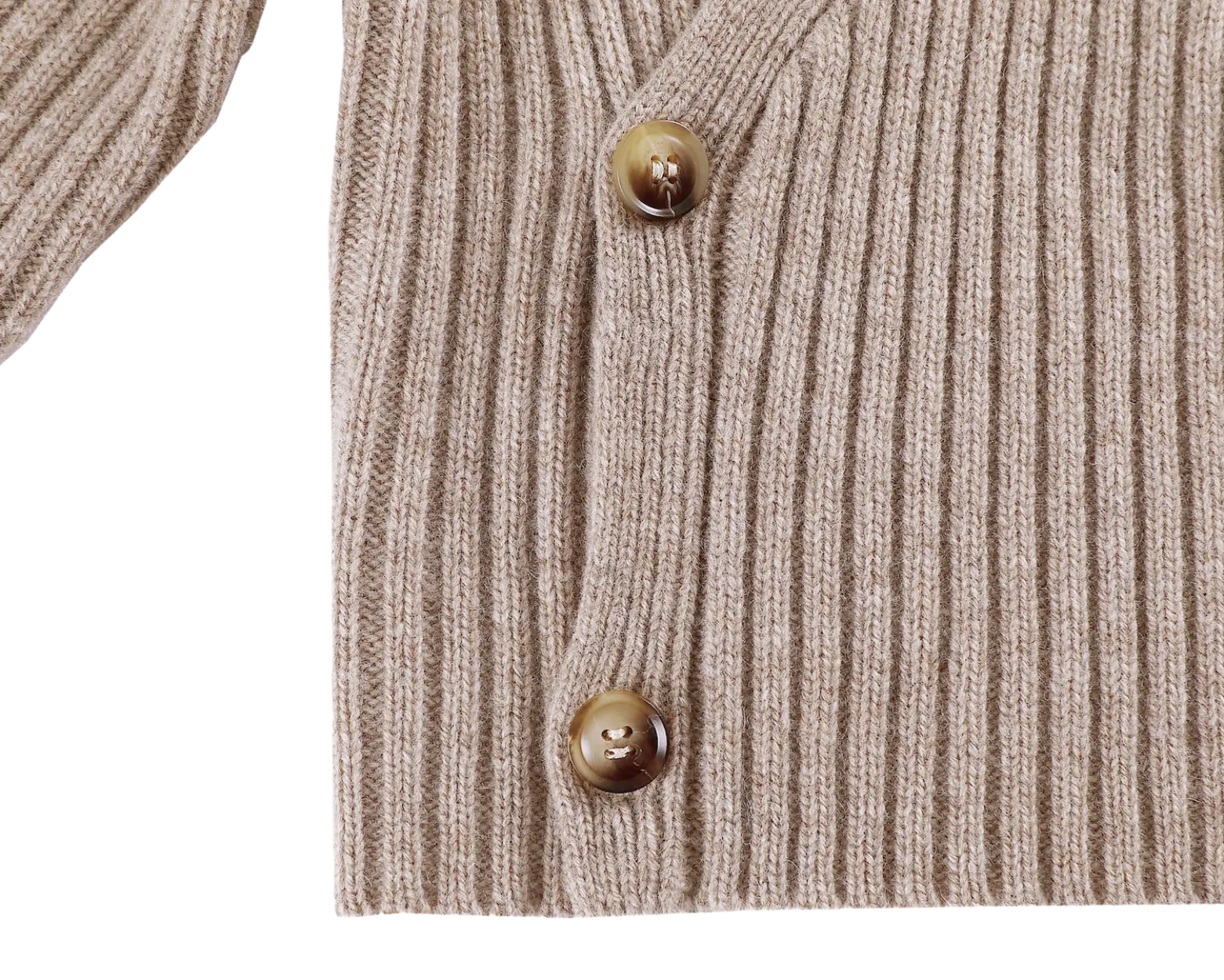 Elo Merino Wool Cardigan | Beige Melange