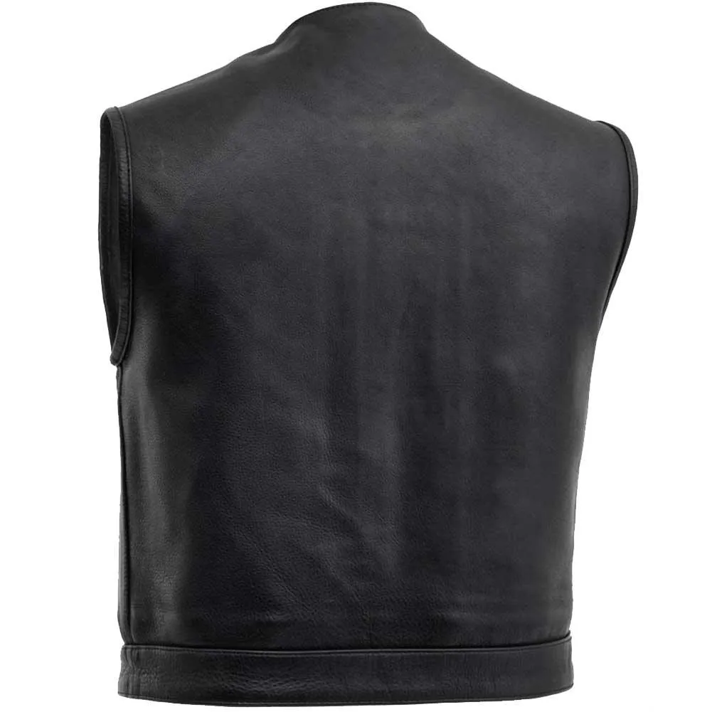 First Mfg Mens Lowside Cropped Concealment Leather Vest