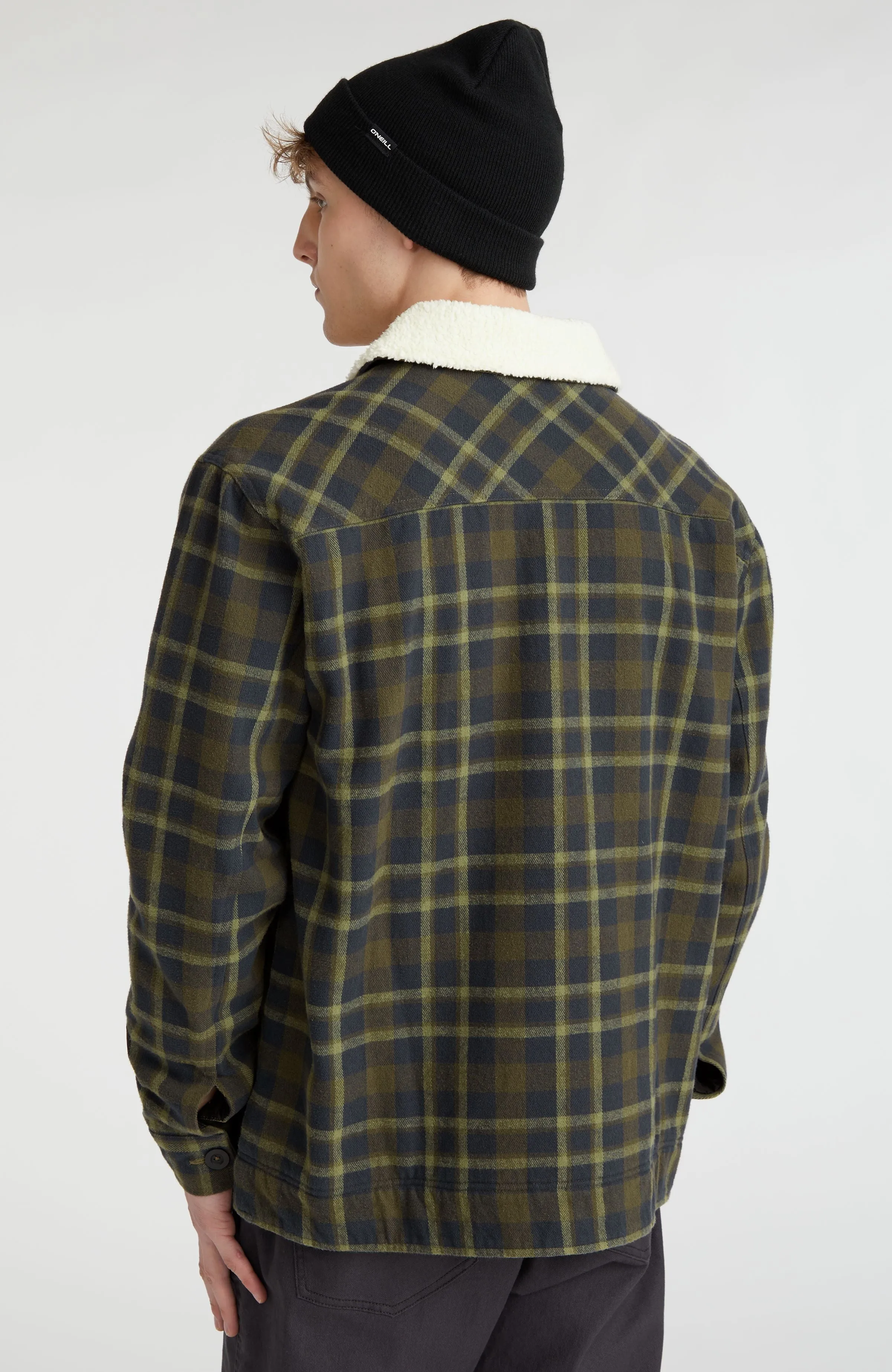 Fleece-Lined Jacket | Blue Shirt Check