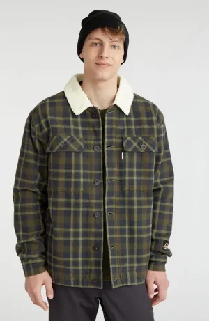 Fleece-Lined Jacket | Blue Shirt Check