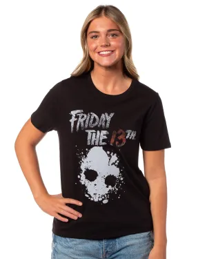 Friday the 13th Shirt Junior's Skull Graphic Black T-Shirt