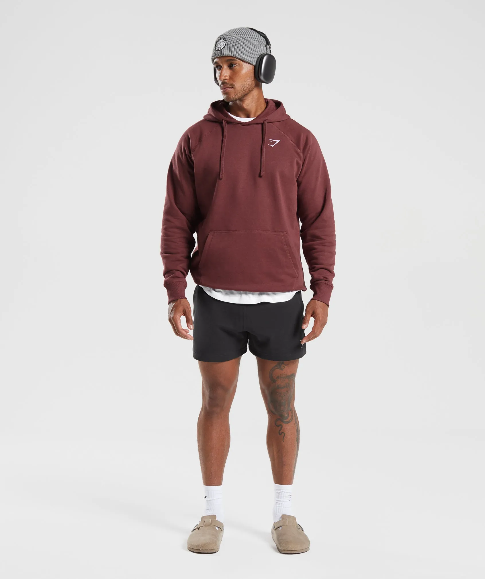 Gymshark Crest Hoodie - Washed Burgundy