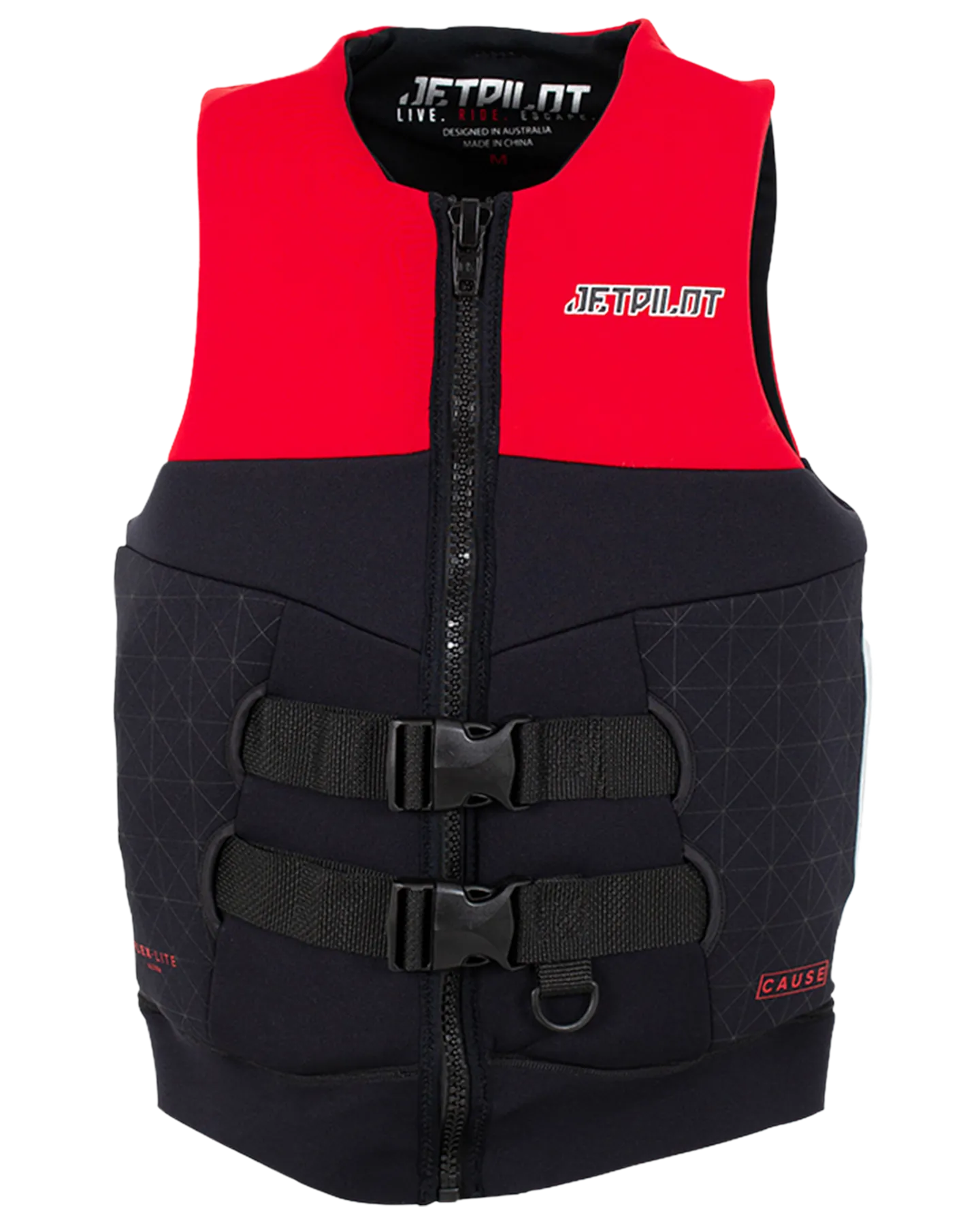 Jetpilot Cause Mens S-Grip FE Neo Vest - Red Level 50 - 2023