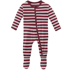 KicKee Pants Playground Stripe Footie with Zipper