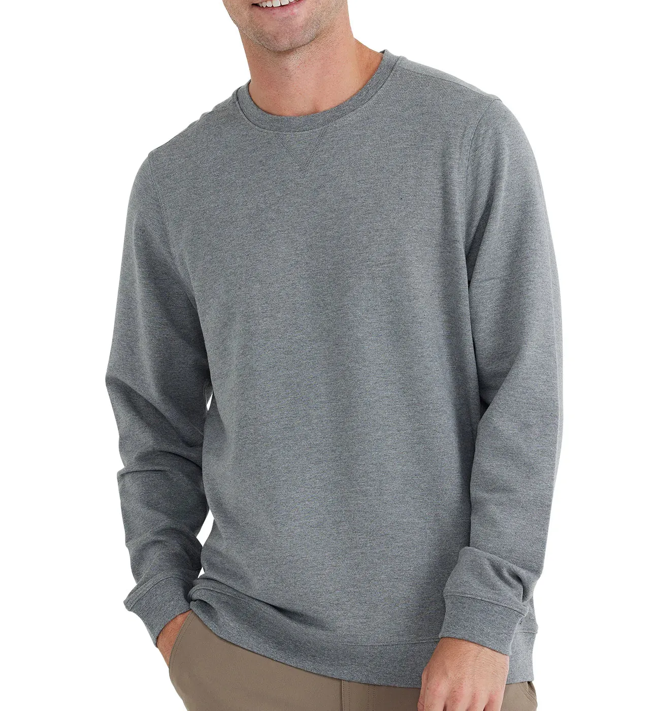 Men's Bamboo Heritage Fleece Crew - Heather Graphite