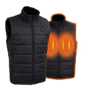 Nexgen Heat Men's NXM3301SET Puffer Black Heated Vest, Heated Winter Vest for Outdoor Activities w/ Battery