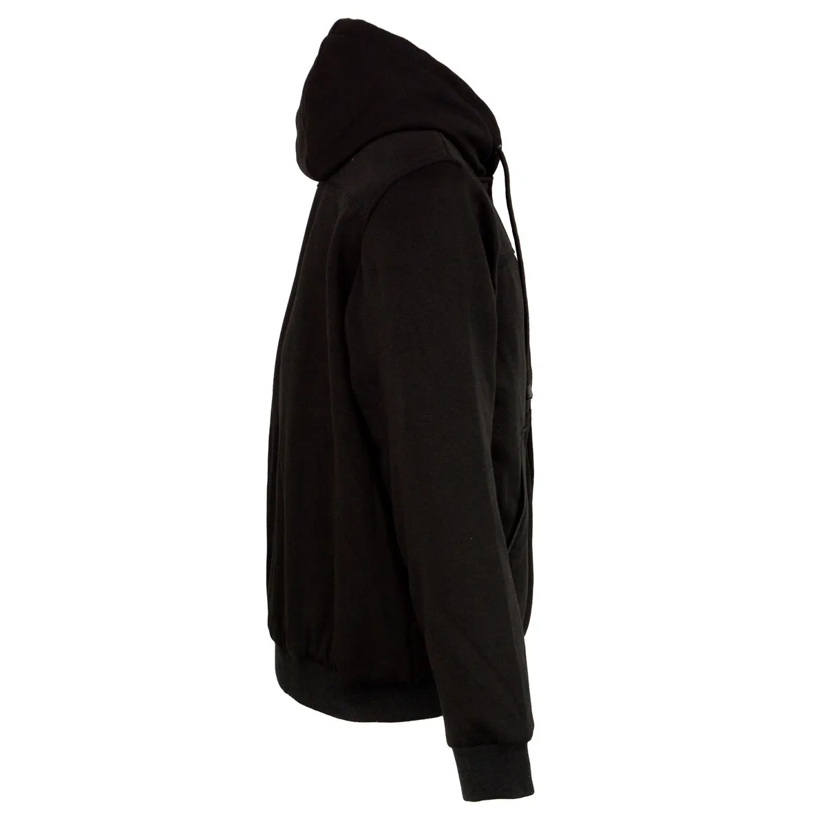 Nexgen Heat NXM1713SET Men's “Fiery’’ Heated Hoodie- Black Zipper Front Sweatshirt Jacket for Winter w/Battery Pack