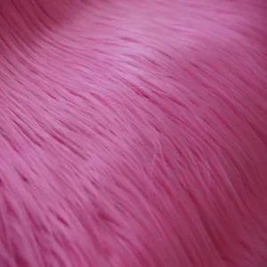 Pink Shaggy Long Pile Faux Fur Fabric (4")