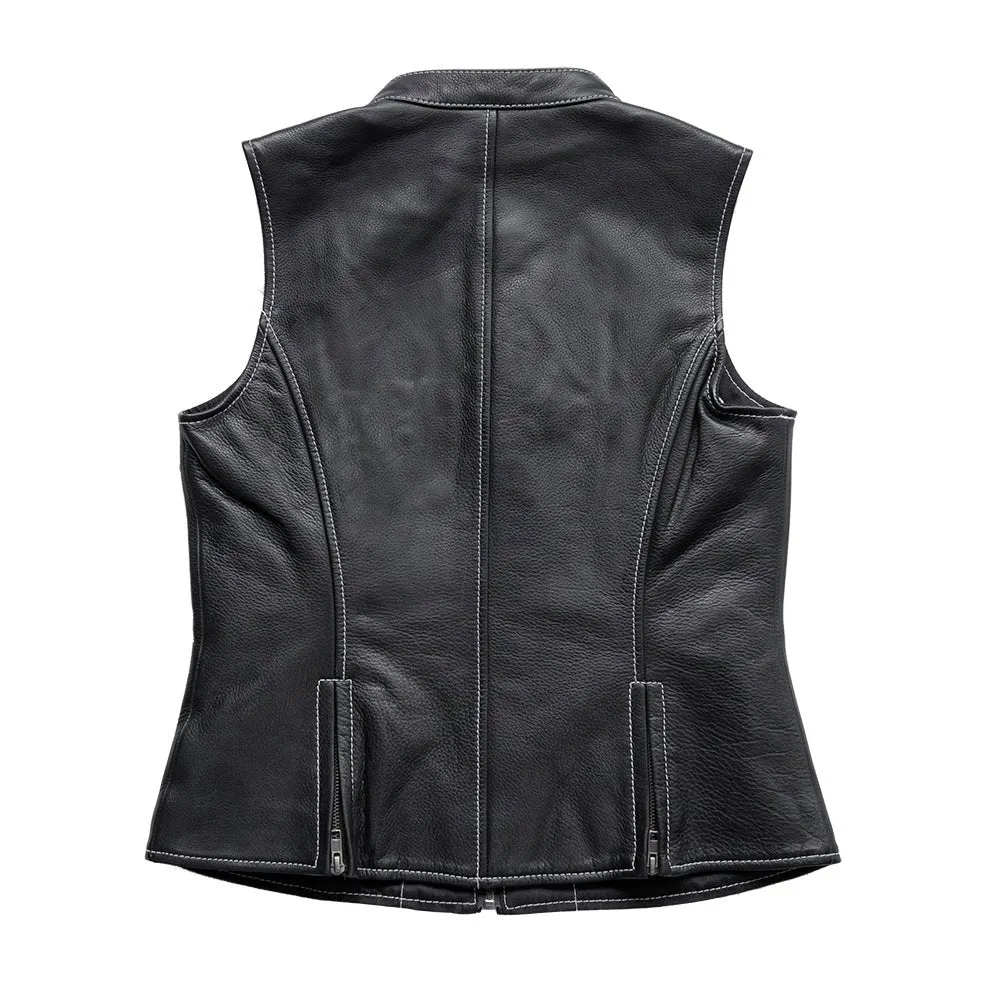 Quinn Women's Club Style Leather Vest - Limited Edition