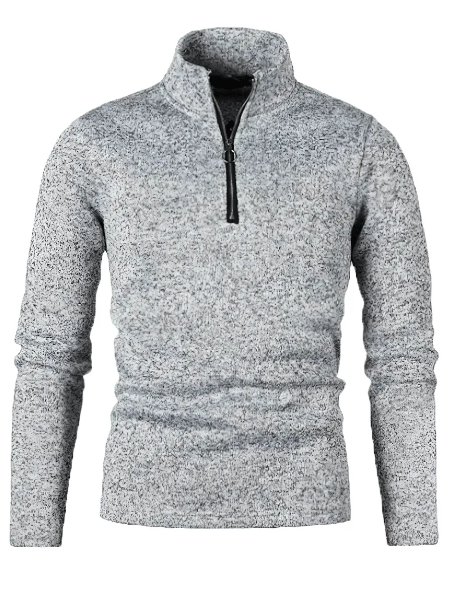 Stand Collar Thicker Sweatshirt with Half Zipper for Men - SF0413