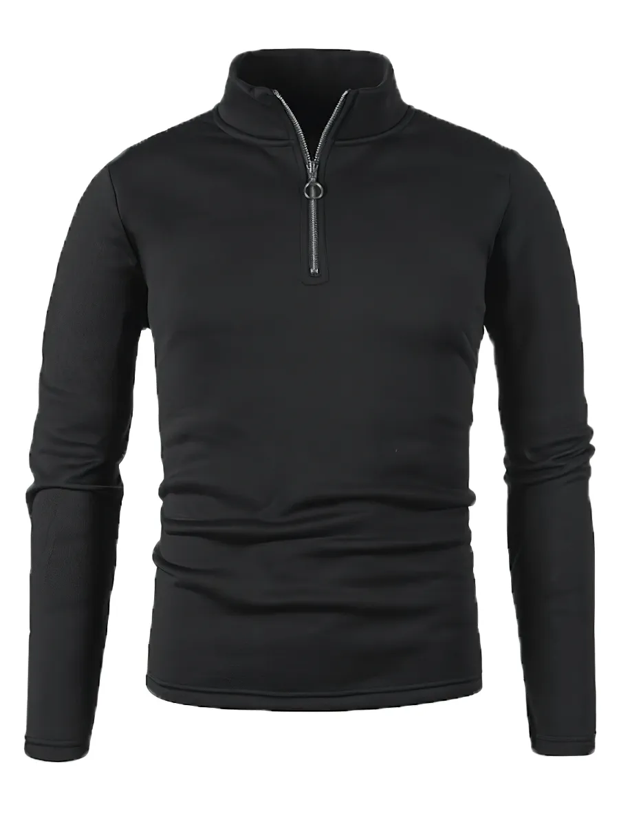 Stand Collar Thicker Sweatshirt with Half Zipper for Men - SF0413