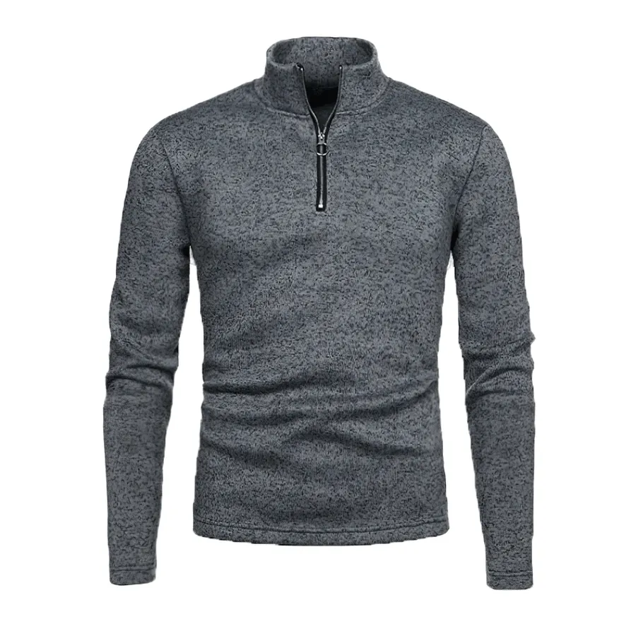 Stand Collar Thicker Sweatshirt with Half Zipper for Men - SF0413