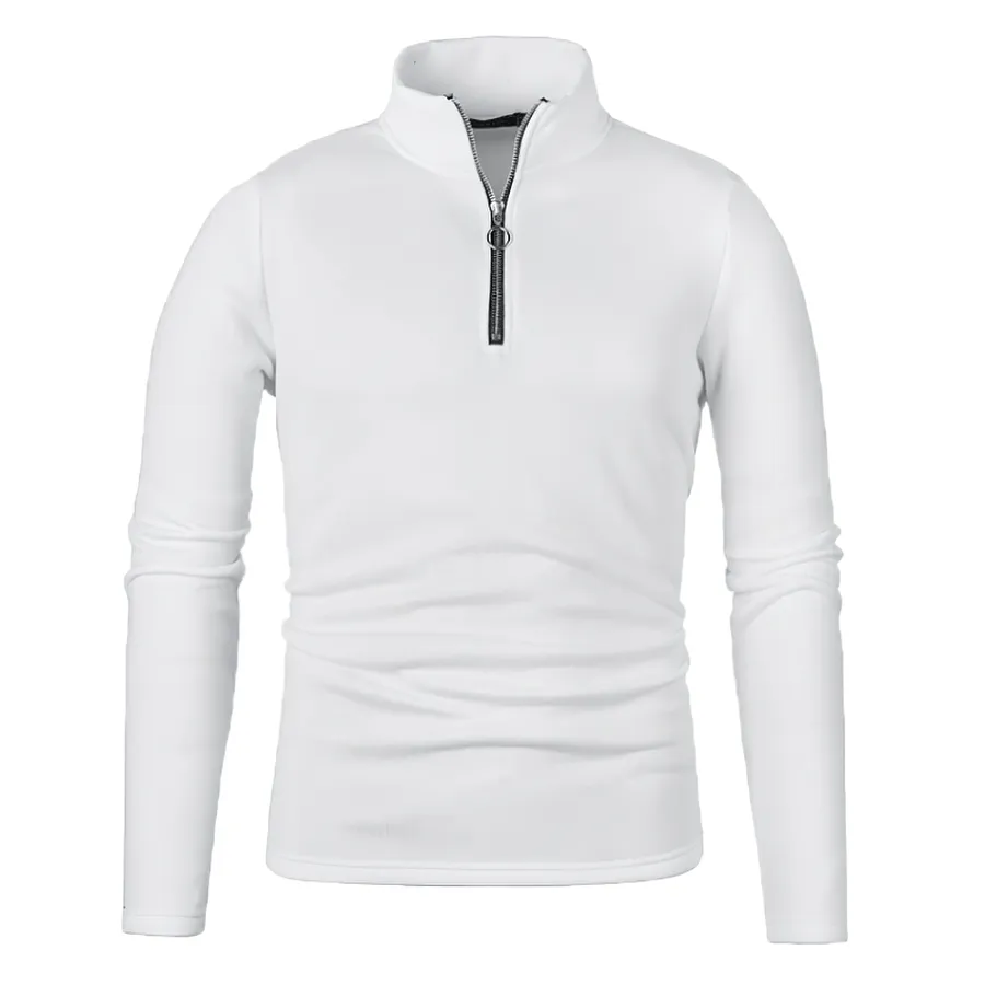 Stand Collar Thicker Sweatshirt with Half Zipper for Men - SF0413