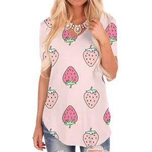 Strawberry T-shirt women Lovely Tshirts Printed Harajuku T-shirts 3d Colorful Funny T shirts