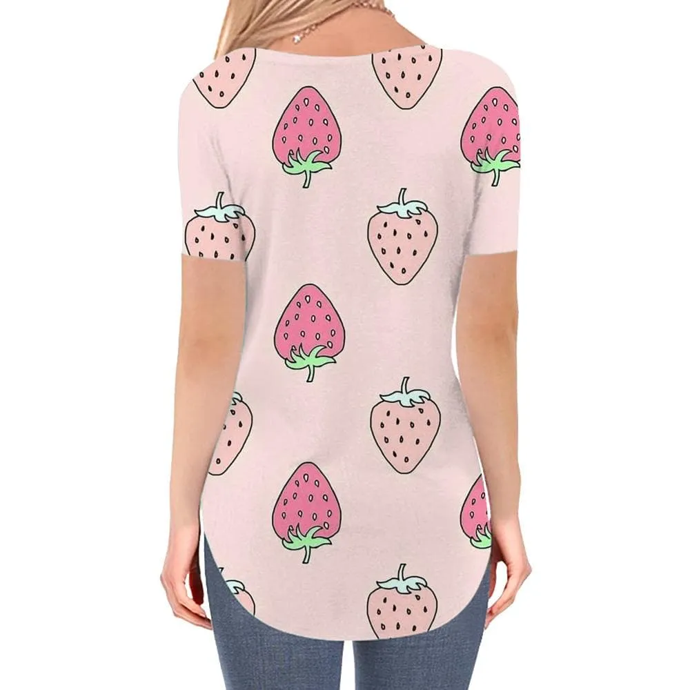 Strawberry T-shirt women Lovely Tshirts Printed Harajuku T-shirts 3d Colorful Funny T shirts