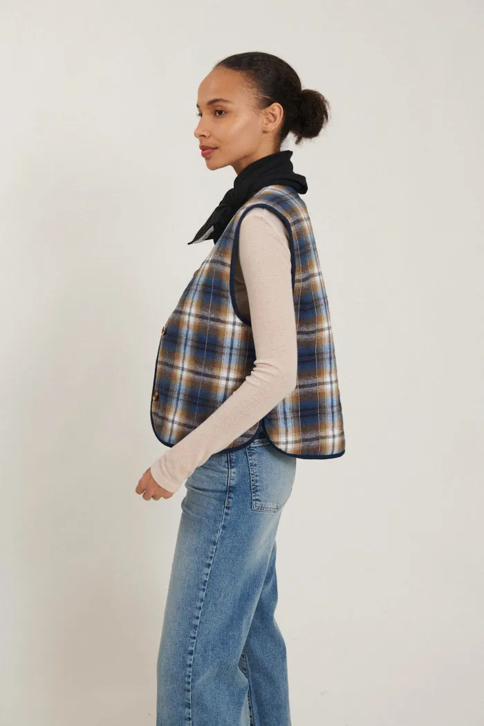 Trudie Vest - Tobacco brown / classic blue