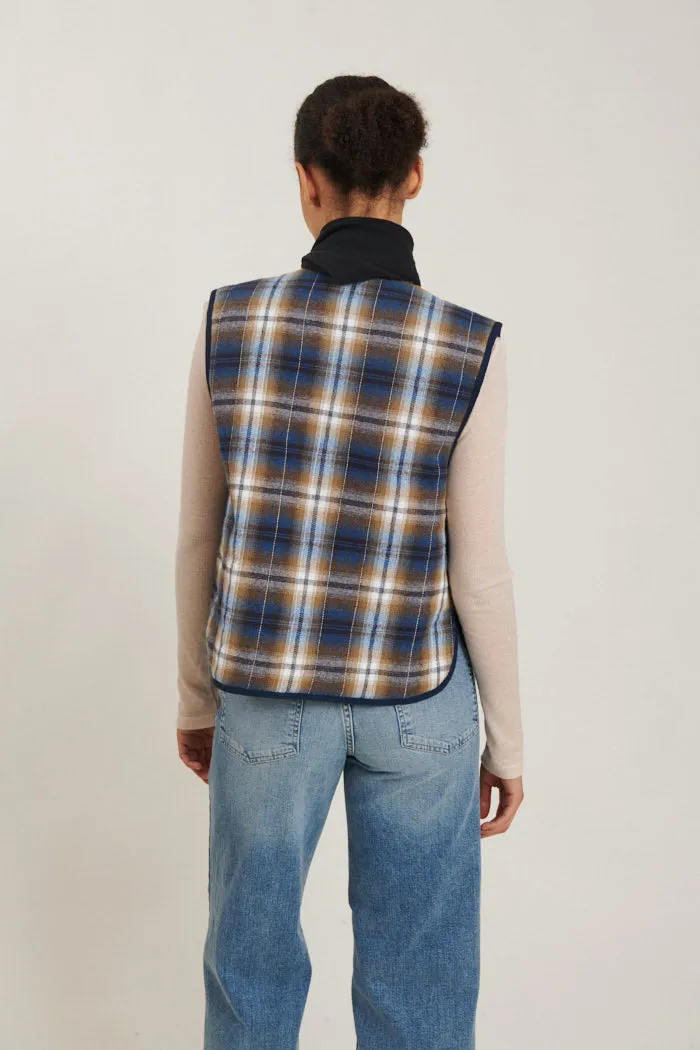 Trudie Vest - Tobacco brown / classic blue