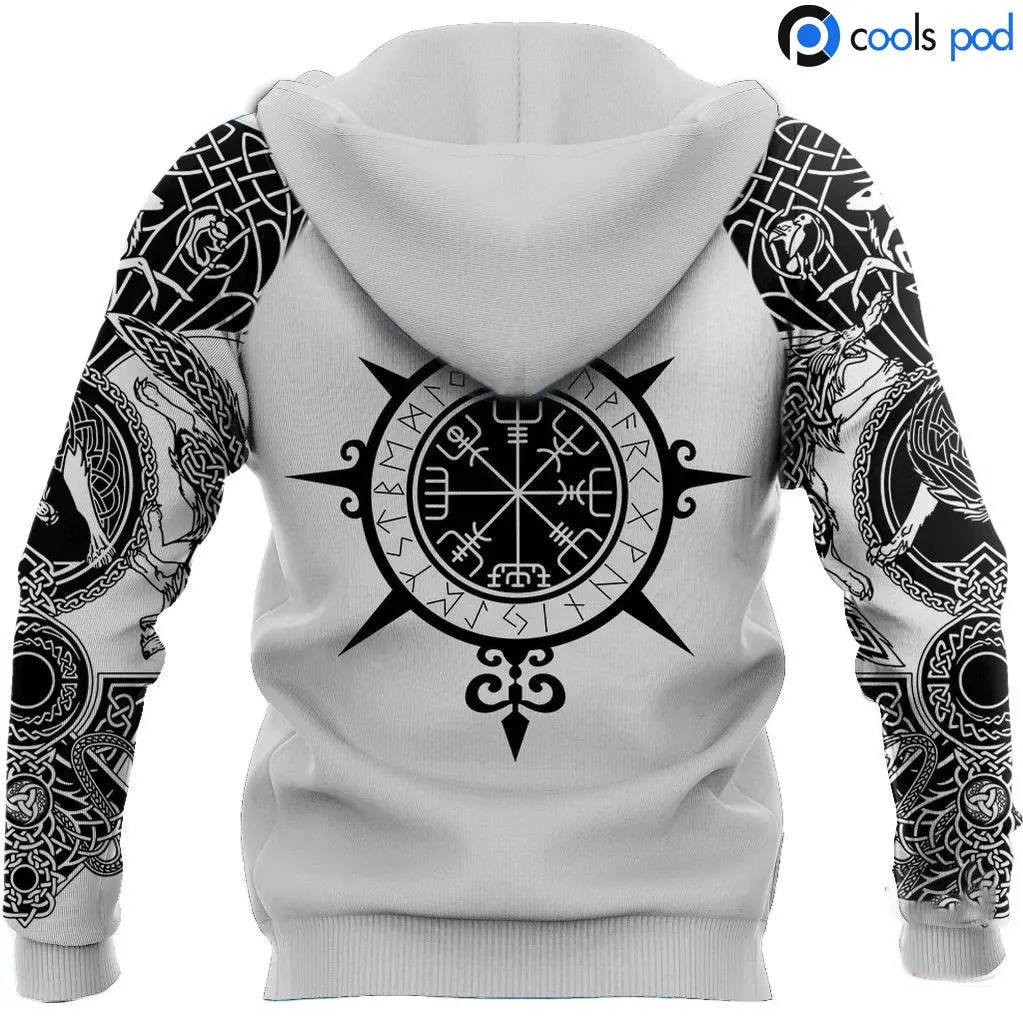 Viking Tattoo All Over Print Hoodie. Viking Tattoo Hoodie Vikings Hoodies