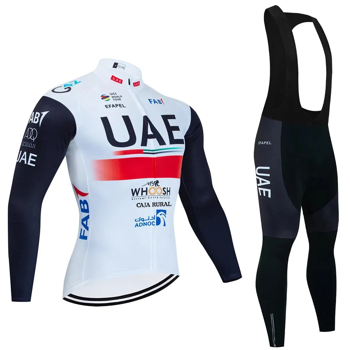 Winter 2024 Cycling  Jersey White UAE Bike Jacket Maillot Pants Suit Ropa Ciclismo Team Pro Thermal Fleece BicycleClothing